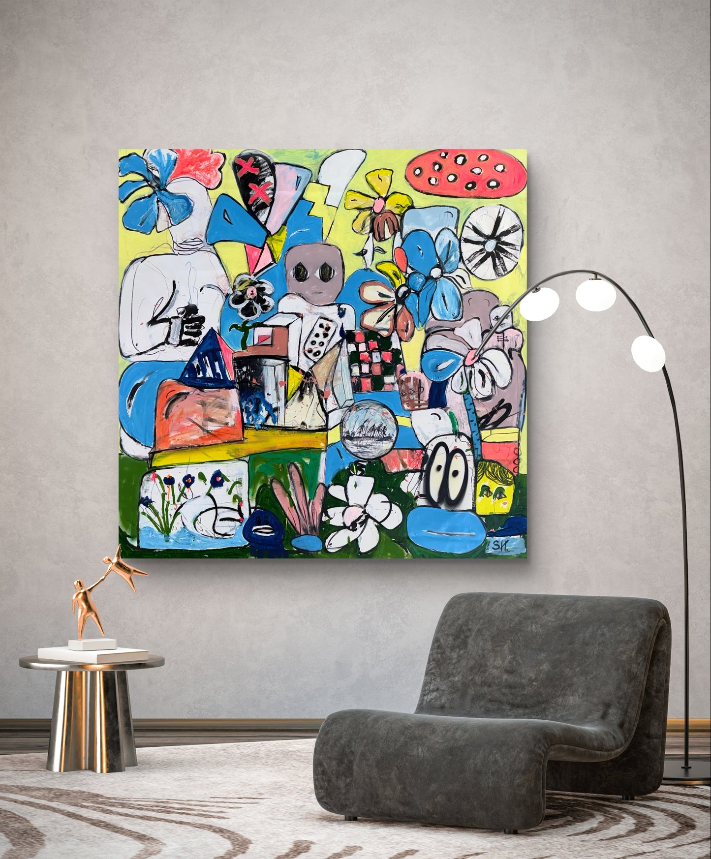 Mixed Media Painting titled “Echoes” 68 x 68