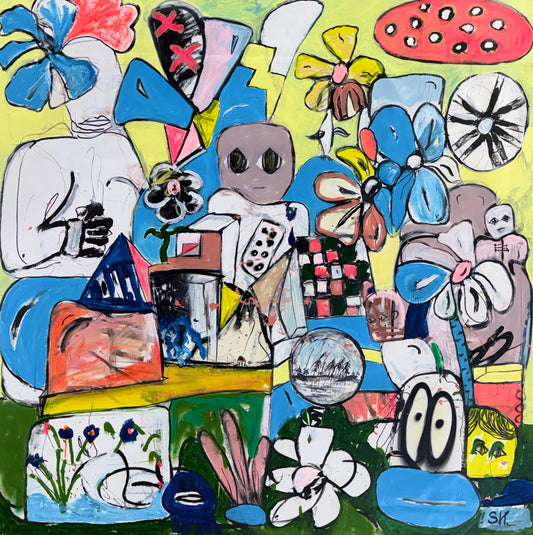 Mixed Media Painting titled “Echoes” 68 x 68