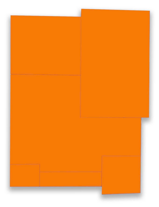 Acrylic on Wood Assemblage Titled: A.B.C VIII Orange