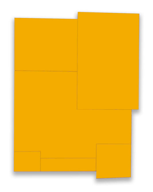 Acrylic on Wood Assemblage Titled: “A.B.C. VIIII" Yellow