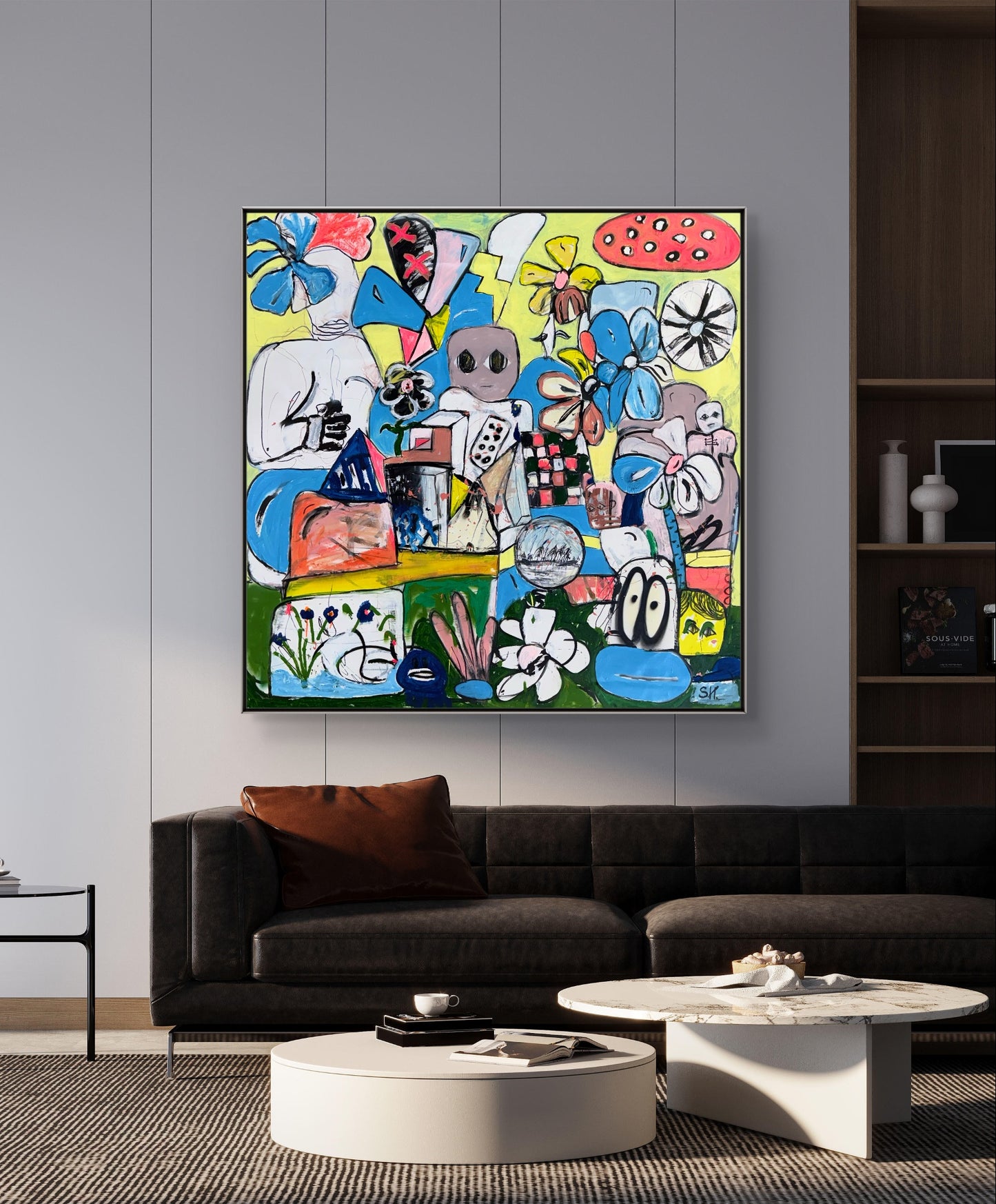 Mixed Media Painting titled “Echoes” 68 x 68