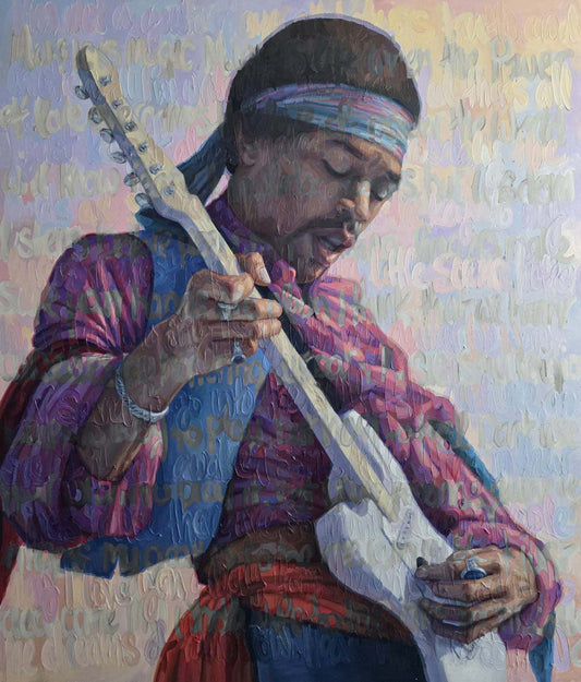 Oil on Canvas “Jimi” by Christina Major 56 x 66