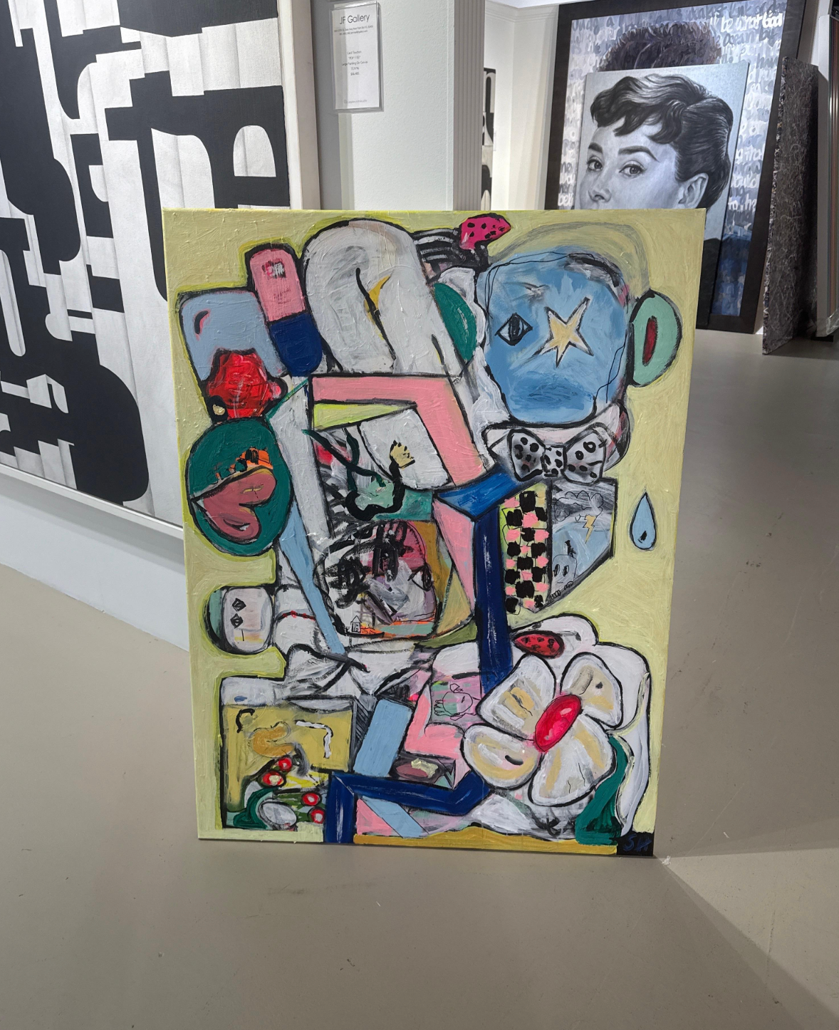 Mixed Media Painting titled “Burning Rooms in the Mind” 36 x 48