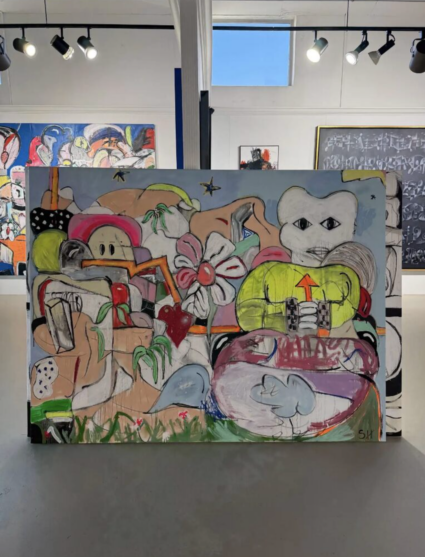 Mixed Media Painting titled “Welcome to Slow Air” 60 x 78