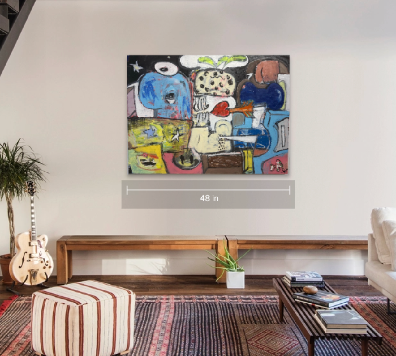 Scott Harper Mixed Media Painting titled “Spaceman” 36 x 48