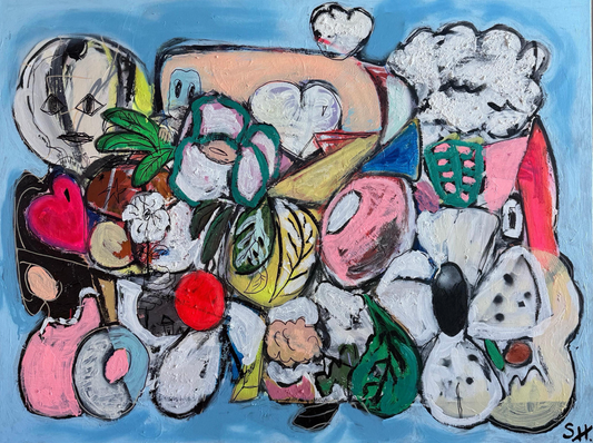 Mixed Media Painting titled "Bloom #2" 36 x 48